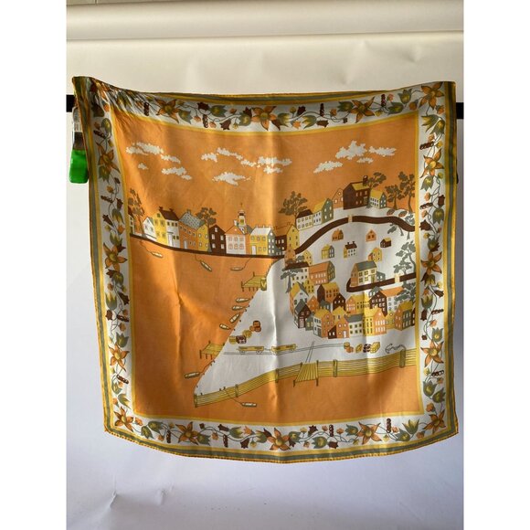 Vintage 60s Sally Gee Floral Print Silk & Rayon Scarf Made in Japan - Picture 9 of 16